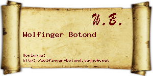 Wolfinger Botond névjegykártya